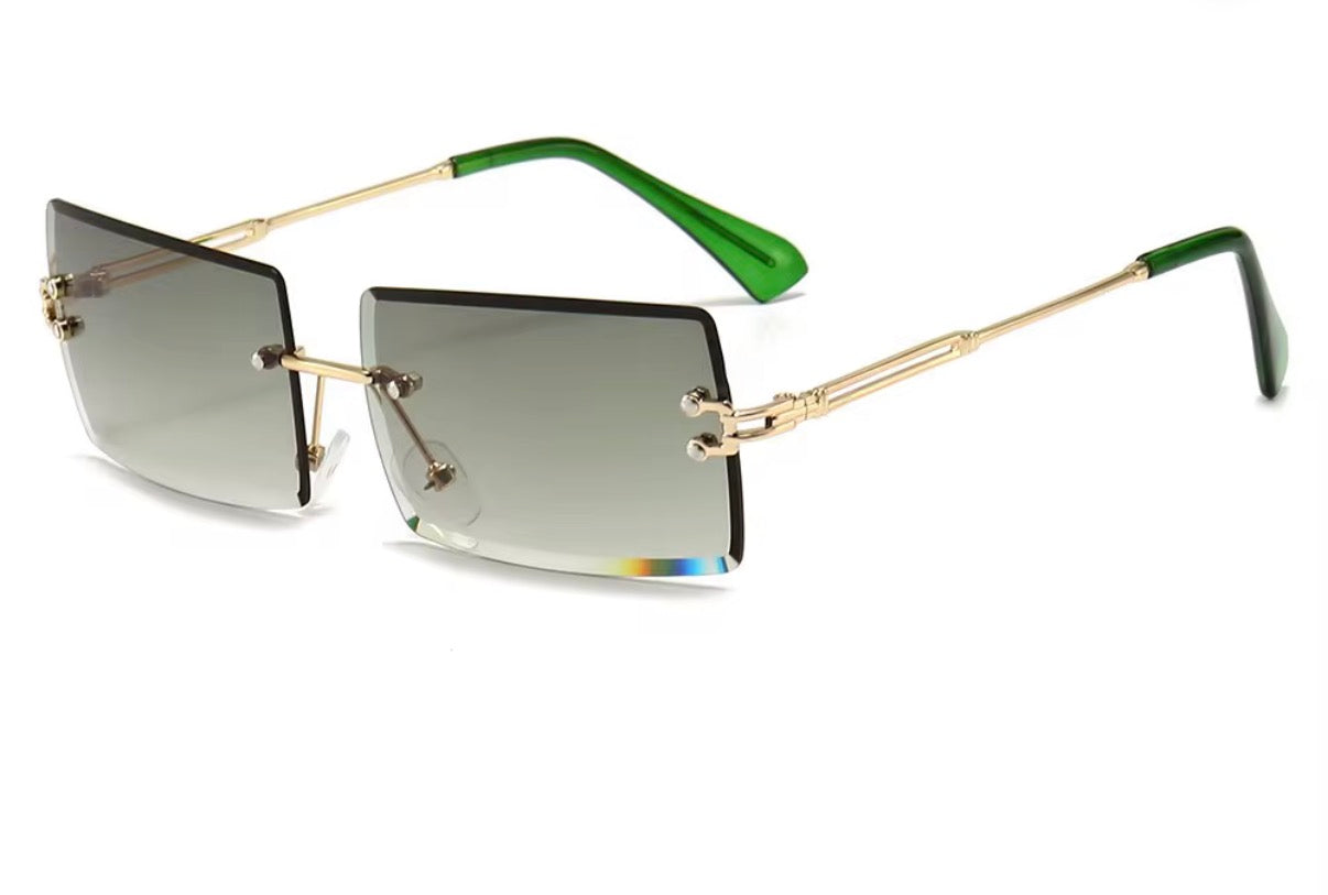 Emerald Luxe Rimless Sunglasses