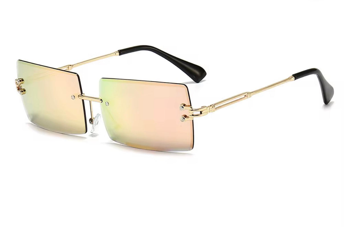 Champagne Luxe Rimless Sunglasses